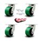 Service Caster 6'' Heavy Duty Green Poly on Cast Iron Swivel Caster Set with 2 Swivel Locks, 4PK CRAN-SCC-KP92S630-PUR-GB-BSL-2-S-2 - alternate 5